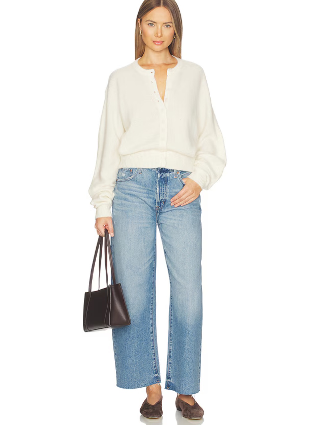 Pistola Tate Crop High Rise Bowed Wide Leg Jeans In Ablaze 28 Nwt $208 Cotton